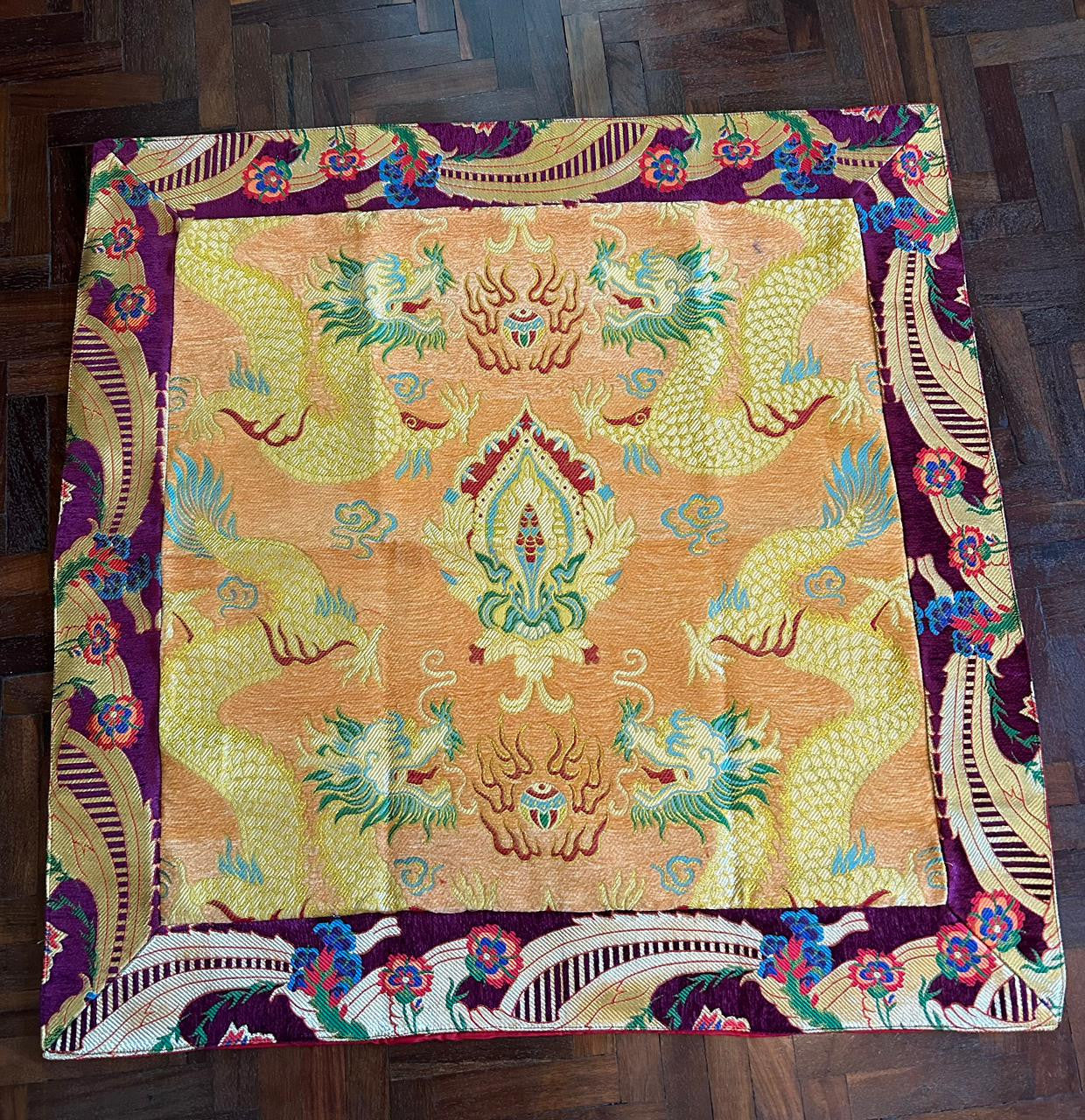 Tibetan high quality thick silk  brocade dragon design shrine table cloth / Shrine Cover  / Altar Cloth