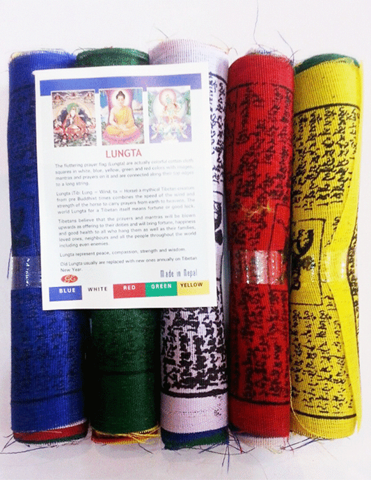 Tibetan Buddhism Wind Horse Cotton Prayer Flag / set of 5 rolls