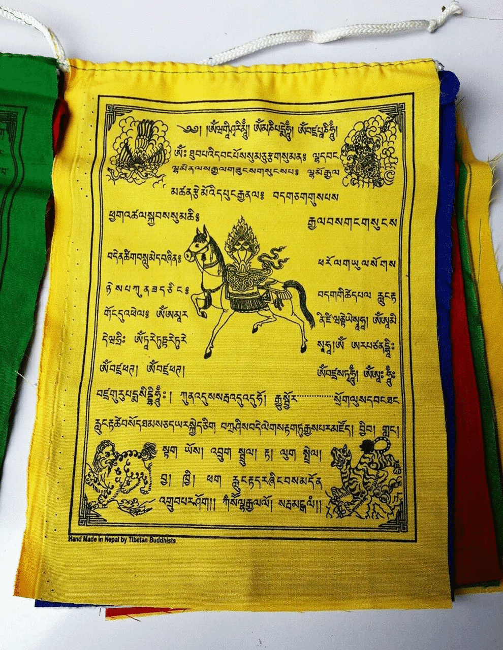 Tibetan Buddhism high quality mix deities cotton prayer flag/ lungta ...