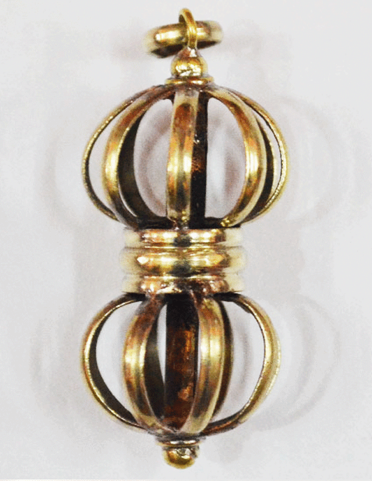 Tibetan Buddhist White Metal Dorje Pendant