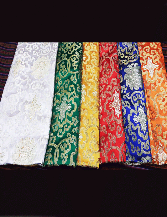 Tibetan Buddhism traditional high quality lotus design silk brocade