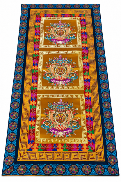 FREE USA SHIPPING – NO IMPORT DUTY OR TAX | Tibetan Buddhist Auspicious Symbol Table Runner / table cover /handmade in Nepal