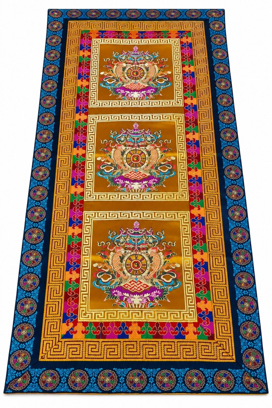 FREE USA SHIPPING – NO IMPORT DUTY OR TAX | Tibetan Buddhist Auspicious Symbol Table Runner / table cover /handmade in Nepal