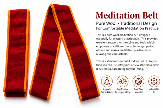FREE SHIPPING TO USA 🇺🇸 | woolen Meditation Belt – Traditional Tibetan Meditation Support Belt | 43" Standard Size