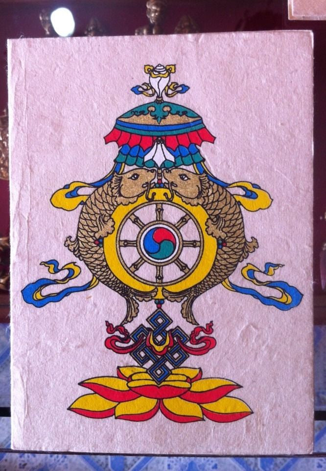 Nepalese handmade lokta paper greeting cards / wholesale set of 4 piece