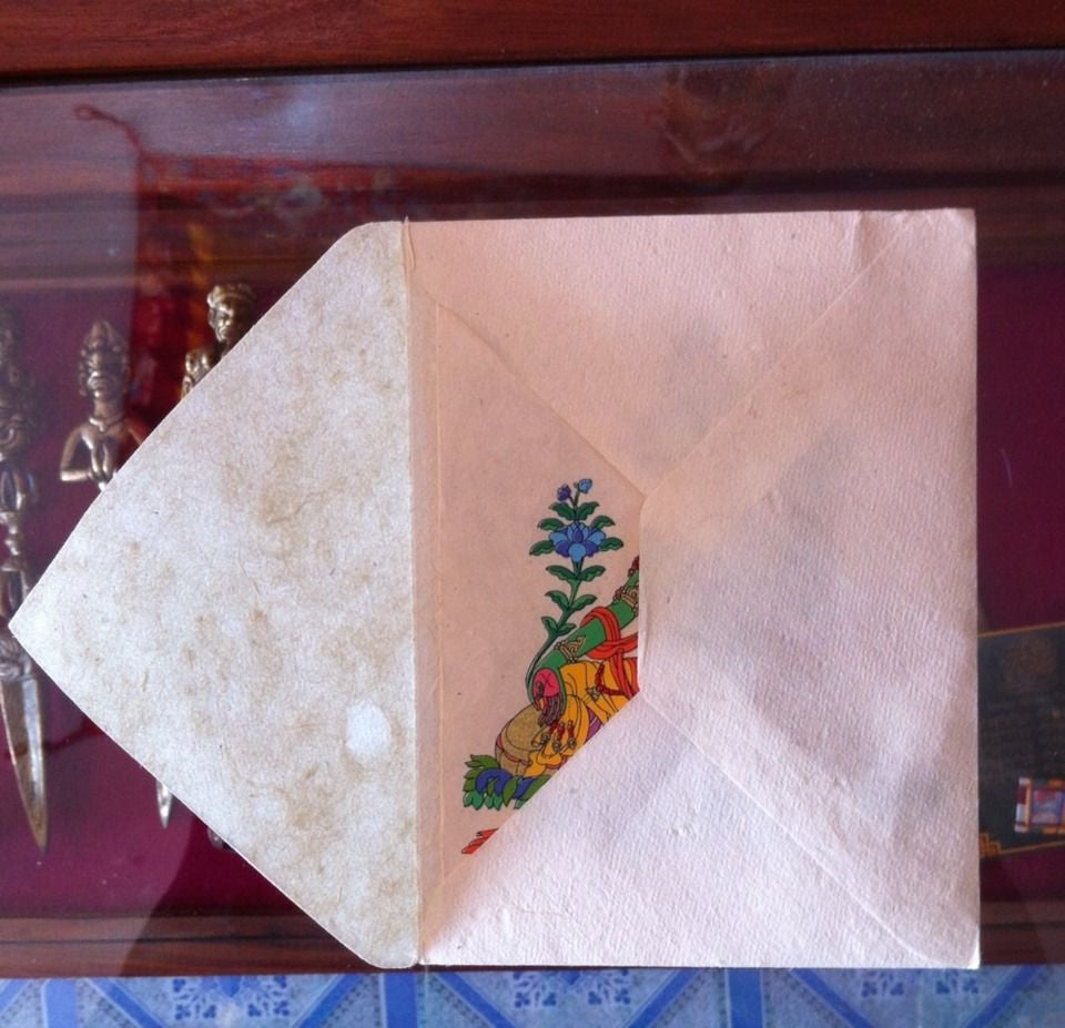 Nepalese handmade lokta paper greeting cards / wholesale set of 4 piece