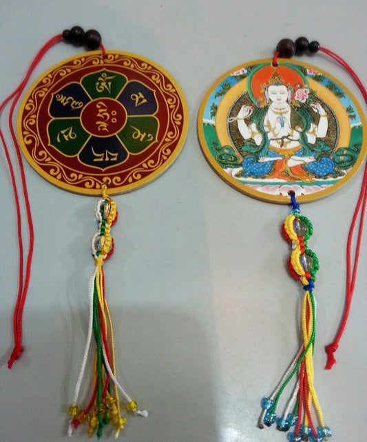 Tibetan buddhism 4 arm chengriz car hanging / door hanging