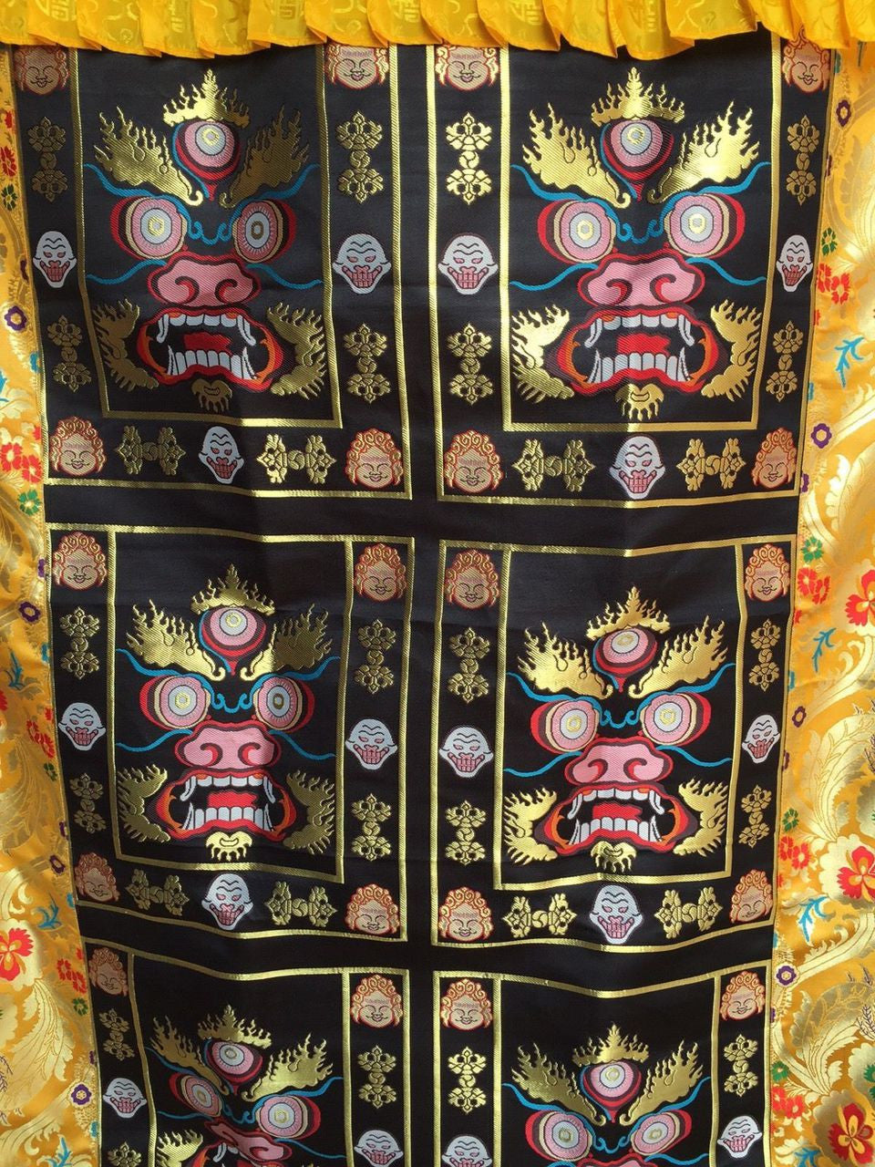 Tibetan Buddhist Silk Brocade High Quality Mahakala Door Hanging / Door Curtain