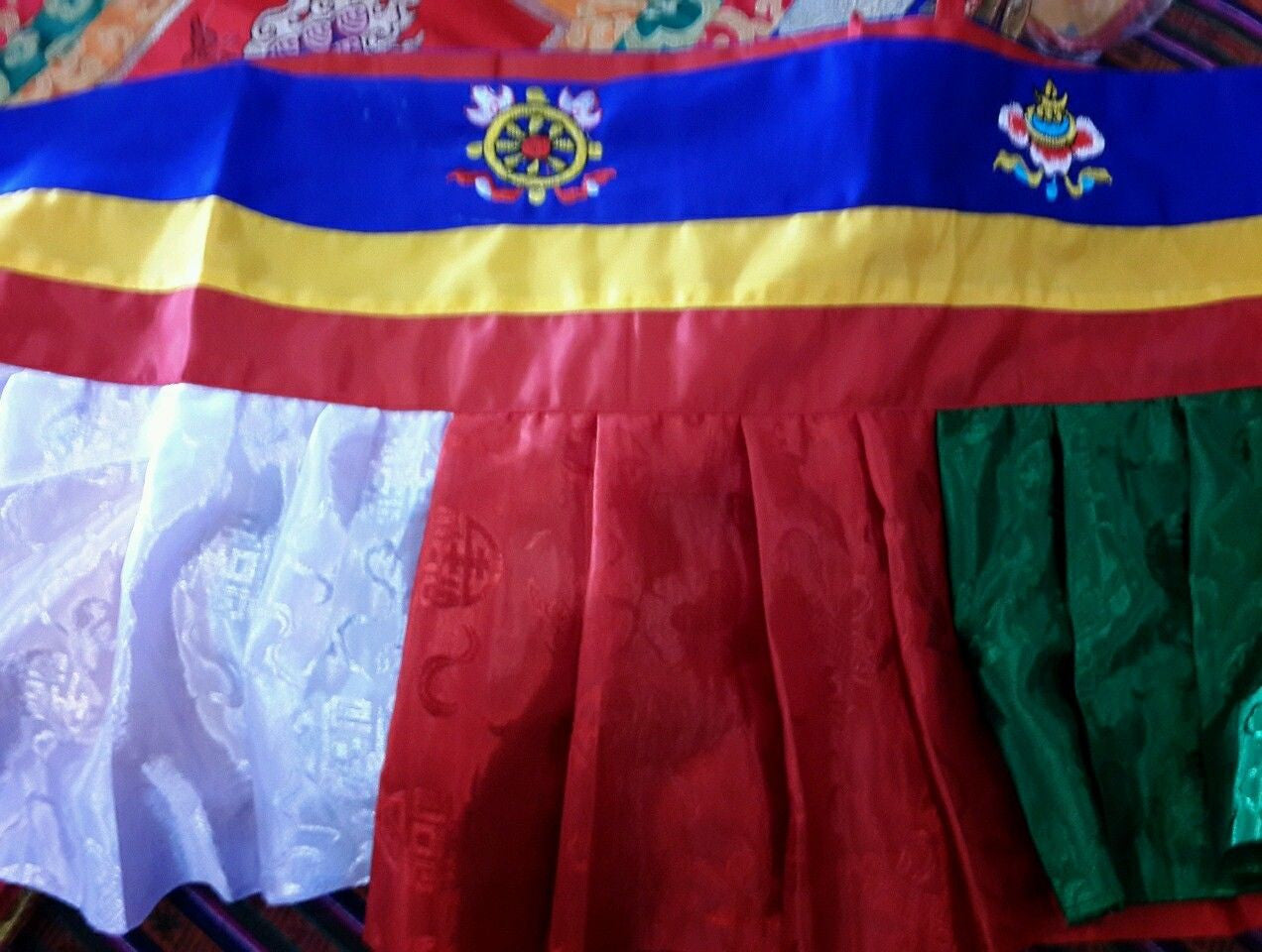 Tibetan multi colour high quality shambu /wall hanging / shrine room decor / 5 mtrs long