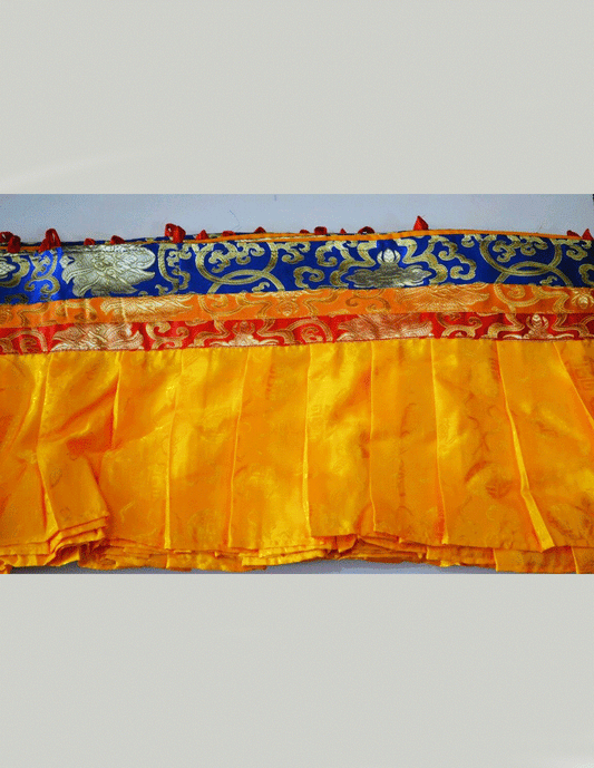 Tibetan shambu / silk shamboo / wall hanging / shrine room decor / Yellow silk skirt