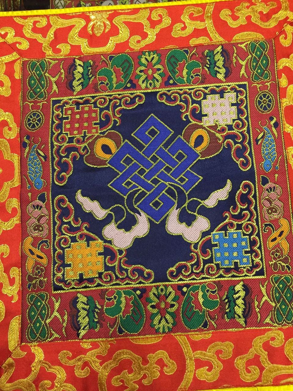 Tibetan Buddhist Blue Endless Knot / Eternity mat / shrine cover / Table Cover / Altar Cloth / placeMat