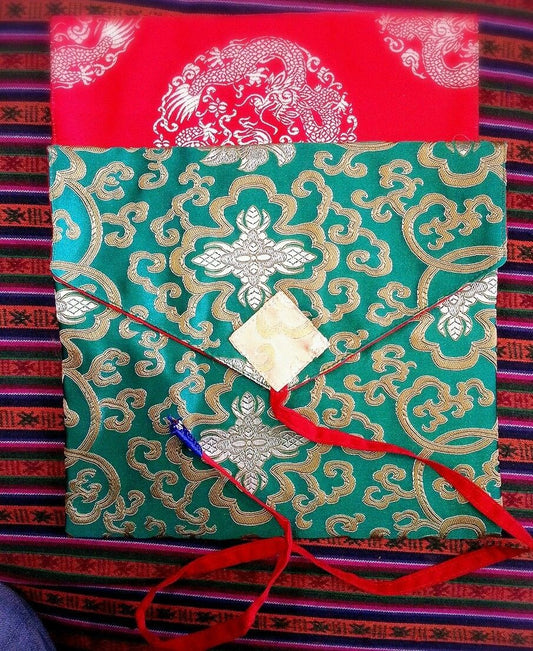 Tibetan Buddhism Silk Brocade Medium Size Dharma Book cover / Text Cover