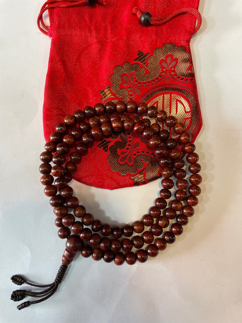 Nepalese buddhist red Sandalwood mala / prayer beads