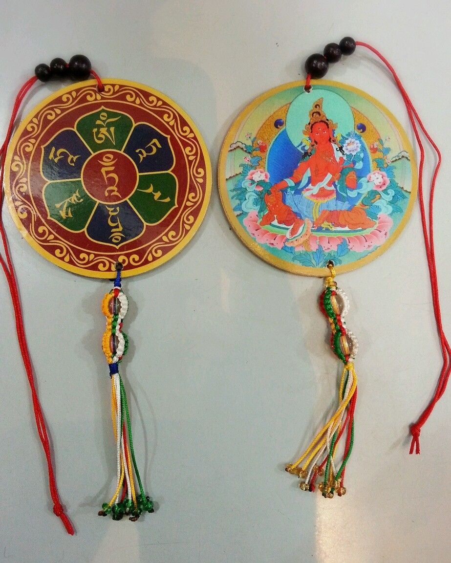 Tibetan buddhism red tara car hanging / door hanging