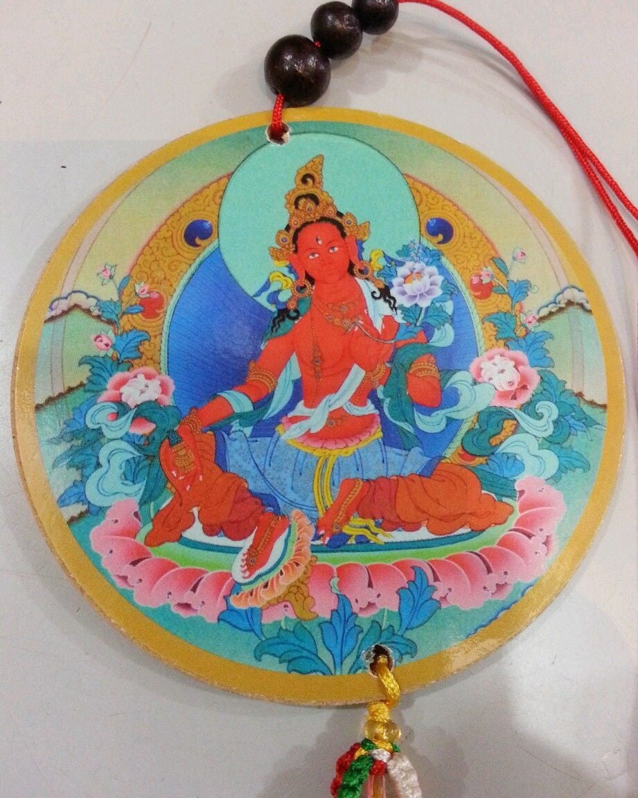 Tibetan buddhism red tara car hanging / door hanging