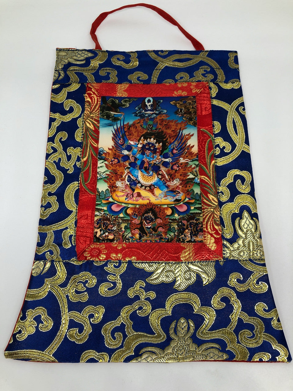 Tibetan silk brocade vajrakilaya small photo thangka / wall hanging